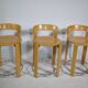 REY Beech Stools by Bruno Rey for Kusch & Co, Set of 3, 1970s