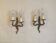 Elegant Vintage French Bronze Double Wall Sconces with Acanthus Leaf Detail 5111