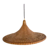 Woven wicker hat pendant