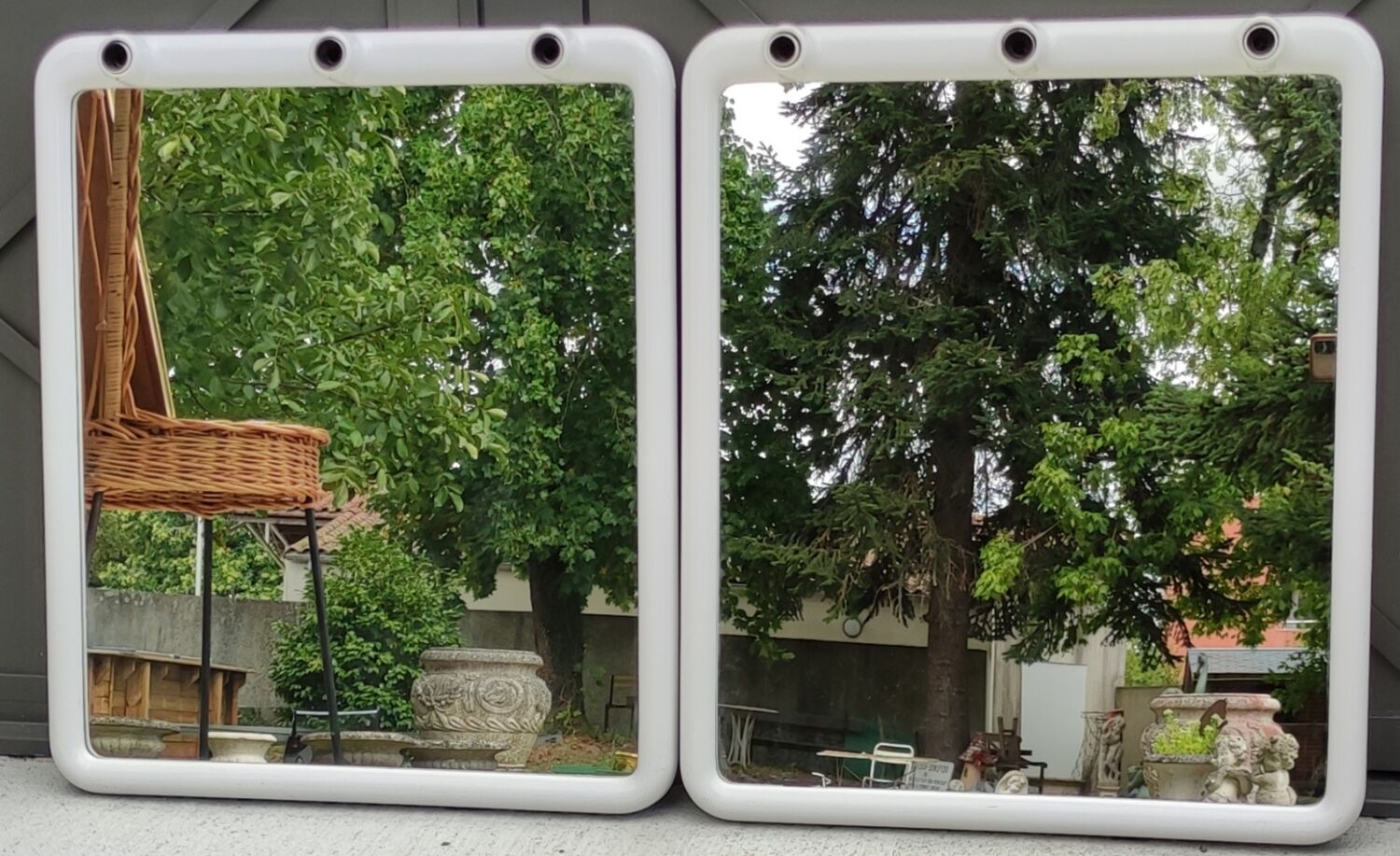 Pair of lodge mirrors, italian design 1970s
