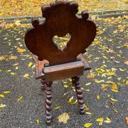19th-century Renaissance carved oak desk with chair