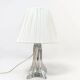 vintage crystal lamp base from the 1960s with a white ribbon shade