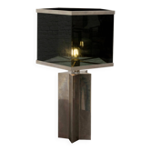 Italian architectural table lamp in acrylic and chrome, 1970s.
