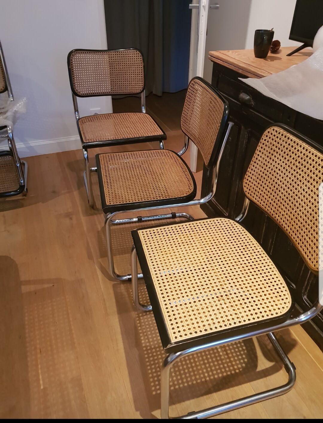 4 Cesca chairs Marcel Breuer