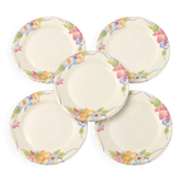 Set of 15 pastel floral patterned plates.