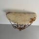 Mid-century floating wall console in wrought iron, 1950, Italy