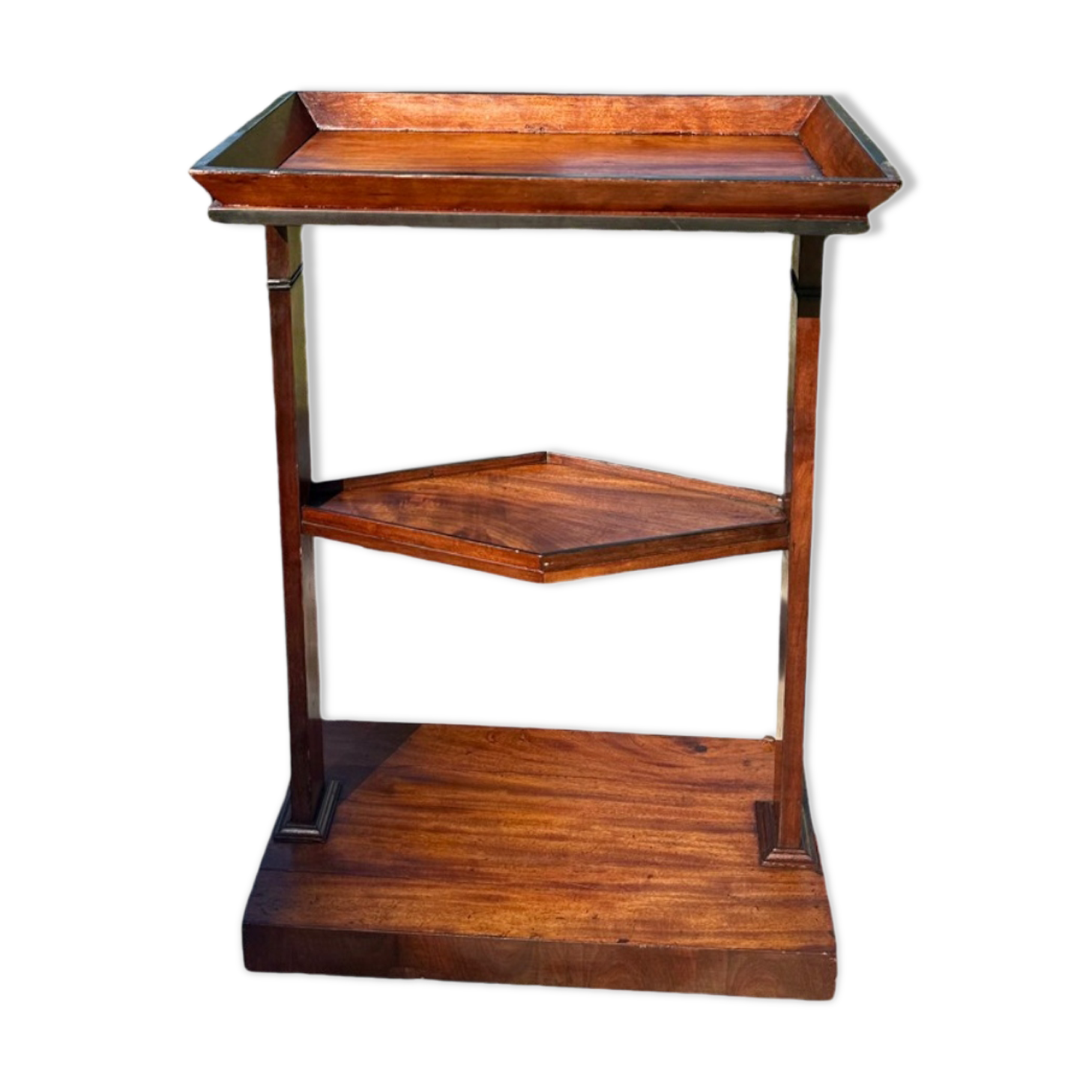 Small Mahogany Empty Pocket Coffee Table, 19th Century