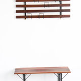 Rosewood bench set with rack Italia 1970s