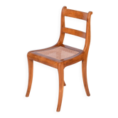 Biedermeier Chair in Cherry and Rattan, Austria, 1830s