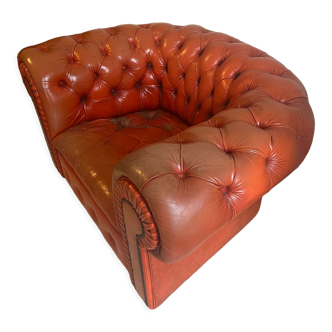 Leather chesterfield club armchair