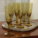 6 Biot-style stemmed glasses