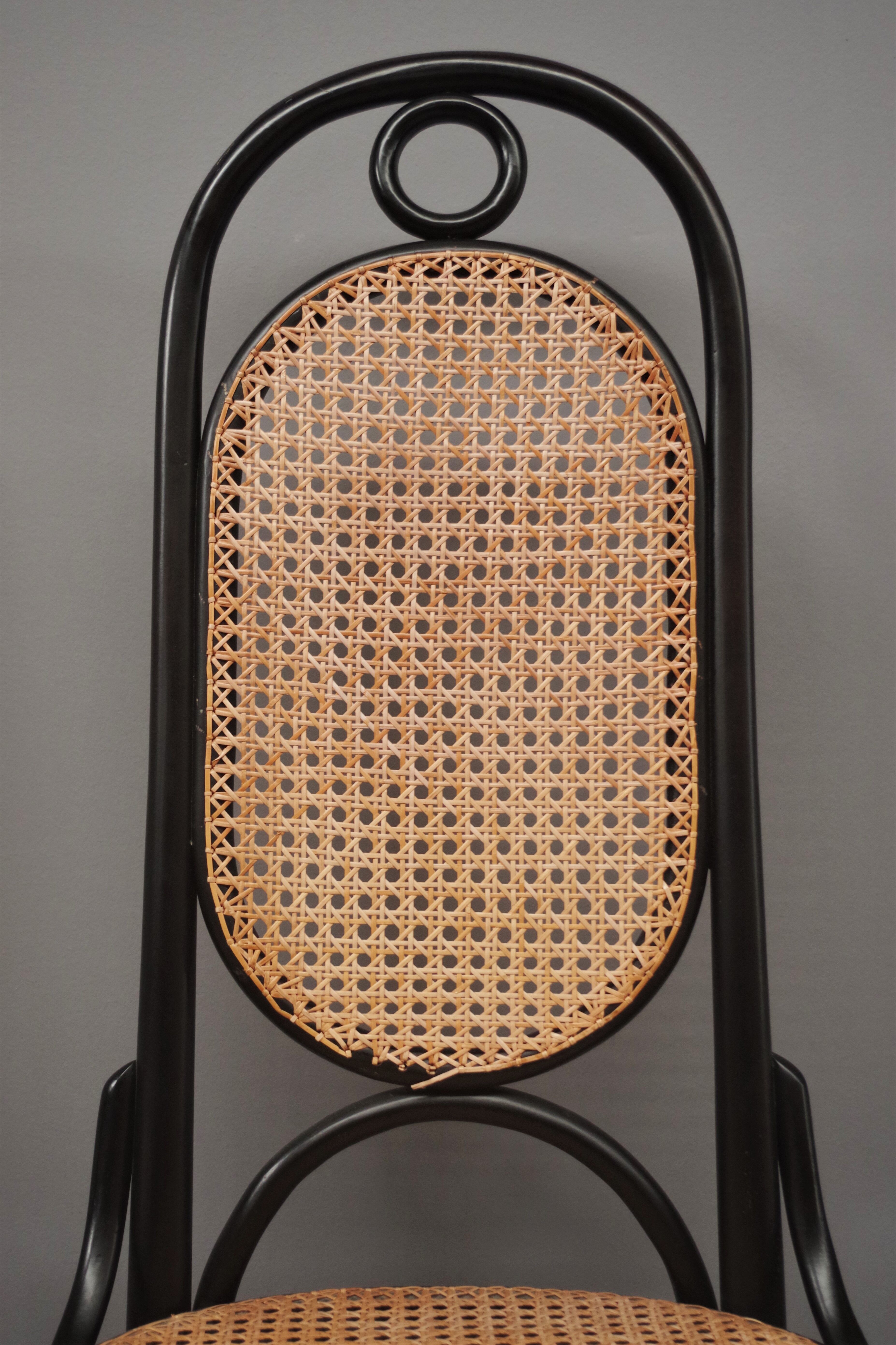 Chairs in bent beech and vienna straw, 1980