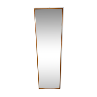 Grand miroir rétro vintage en teck du milieu du siècle des années 1960 | Polyvalent