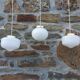 Set of 3 hanging lamps in opaline, Art Deco