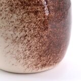 White and brown ceramic lamp, raffia shade