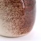 White and brown ceramic lamp, raffia shade