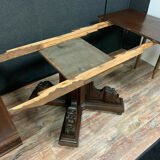 Renaissance table with walnut extensions with brown patina