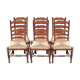 Ensemble de six chaises dossier à barreau