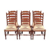 Ensemble de six chaises dossier à barreau
