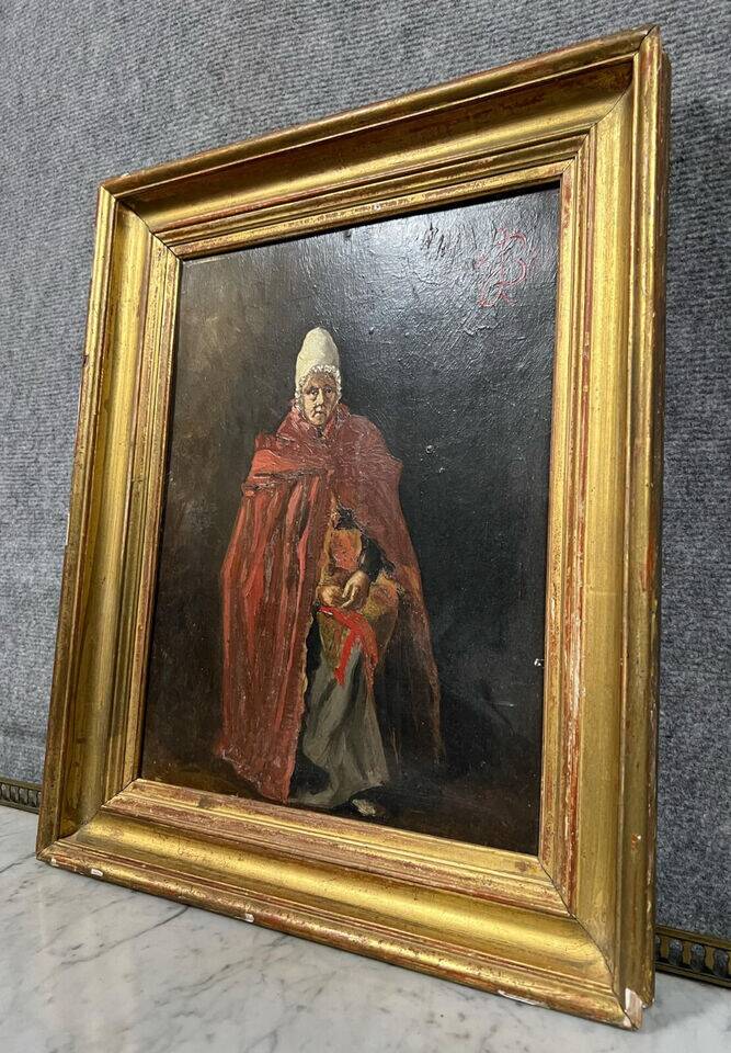 École Française du XIXeme siècle : tableau monogrammé et daté