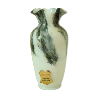 Vase vintage Opaline véritable de la Cristallerie Toscane Italie