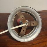 Small opaline globe table lamp with aluminum base