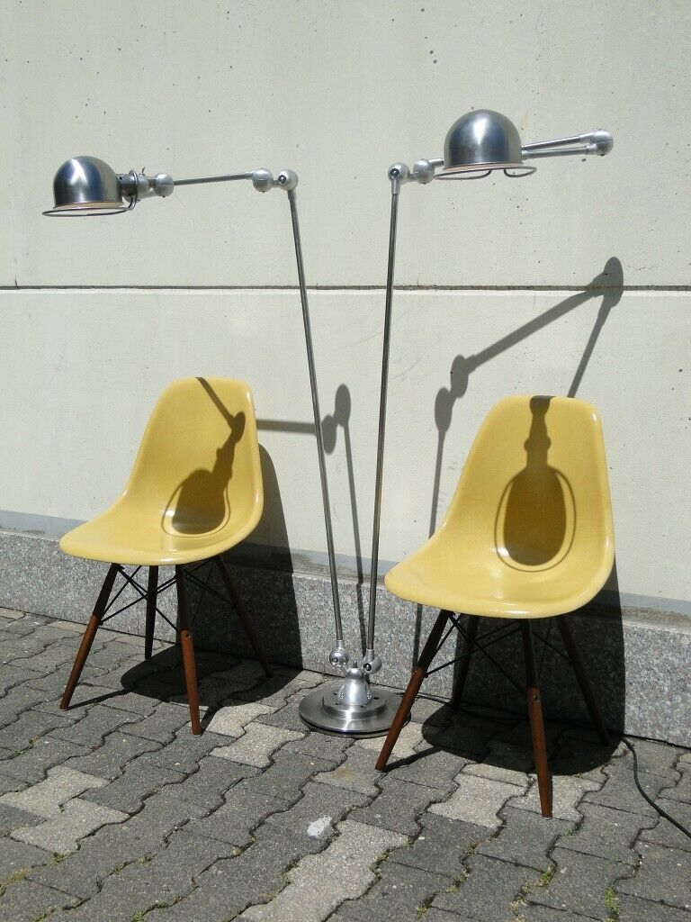 Vintage floor lamp jielde double graphite 6 arms of Jean Louis Domecq France 1960