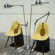 Vintage floor lamp jielde double graphite 6 arms of Jean Louis Domecq France 1960