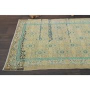Vintage Turkish Oushak Handmade Wool Cotton Orange Runner Rug 108x294