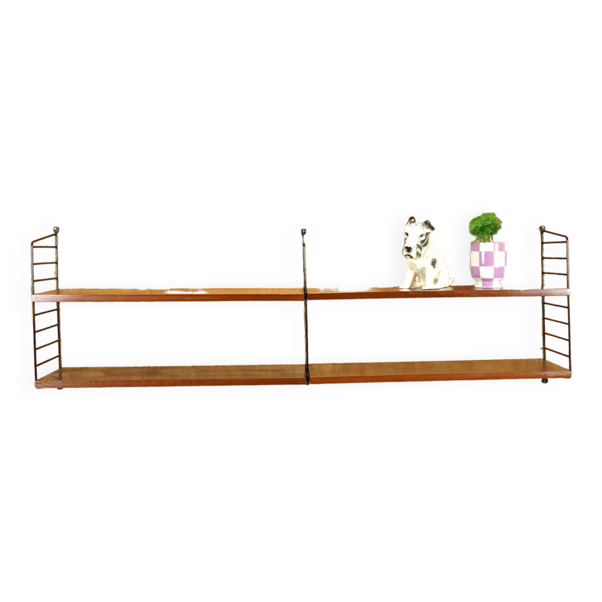Nisse Strinning Breed String wandrek met zwart stalen houders en 4 planken
