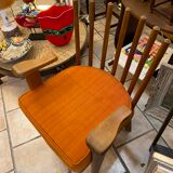 Wooden armchair Guillerme and Chambron 1960