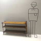 Rectangular Durmast Etagere / Console Tabe with Two Shelves, Italy