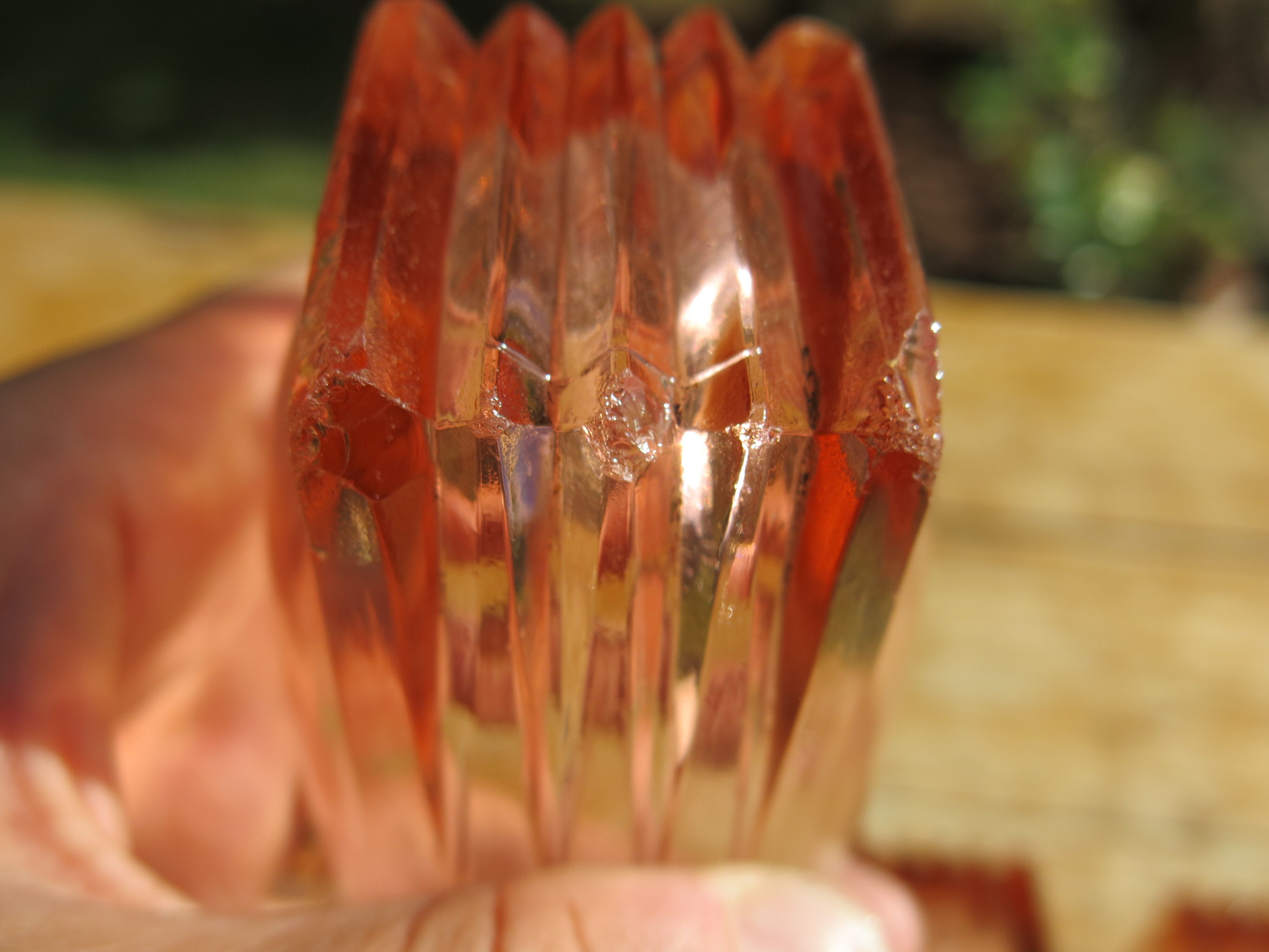 7 vintage pink water glasses