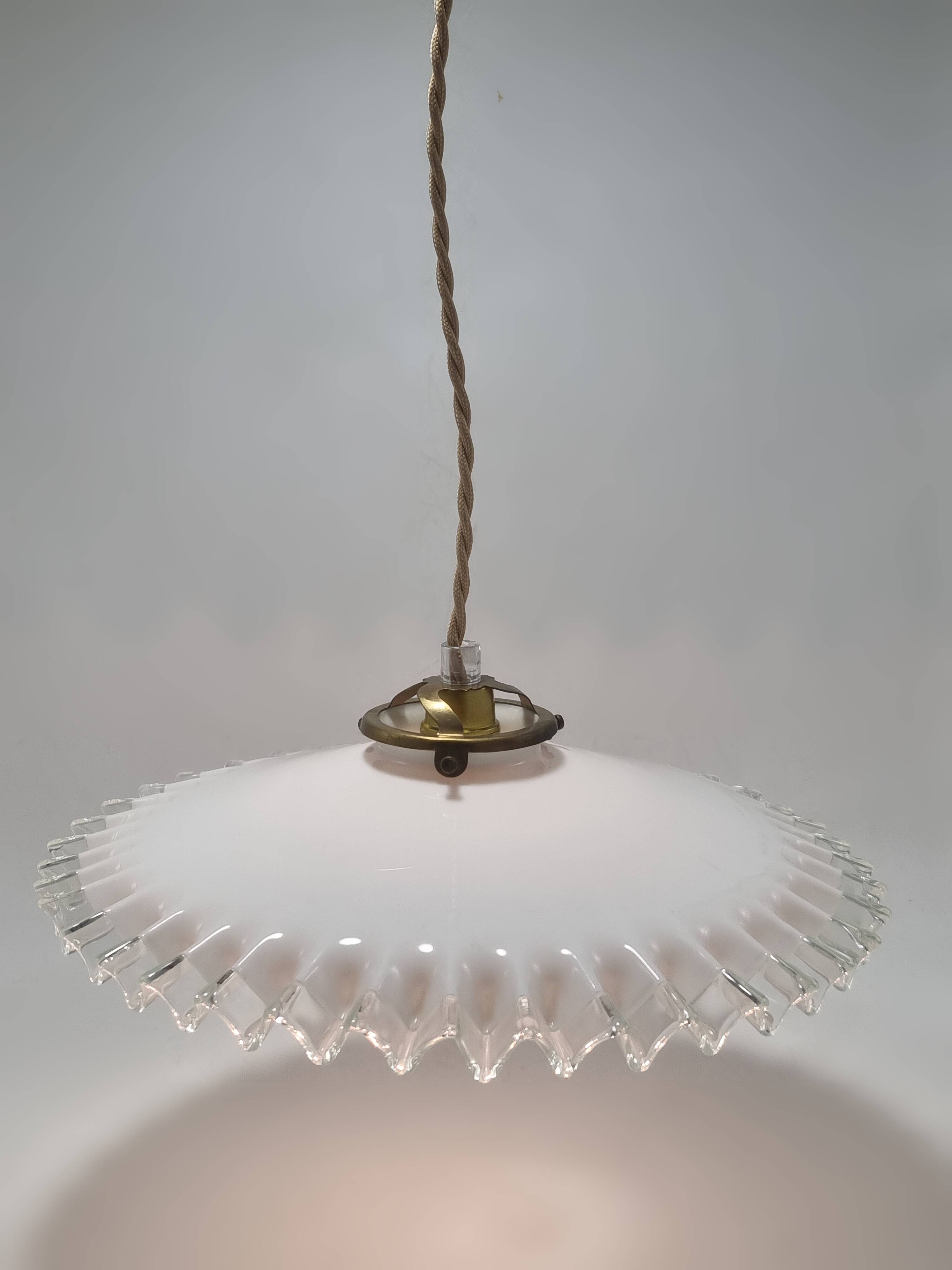Opaline glass pendant light