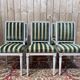 Set of 6 Louis XVI style chairs – Painted wood & striped velvet