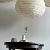 Suspension in rattan and natural japanese linen in the shape of a drop