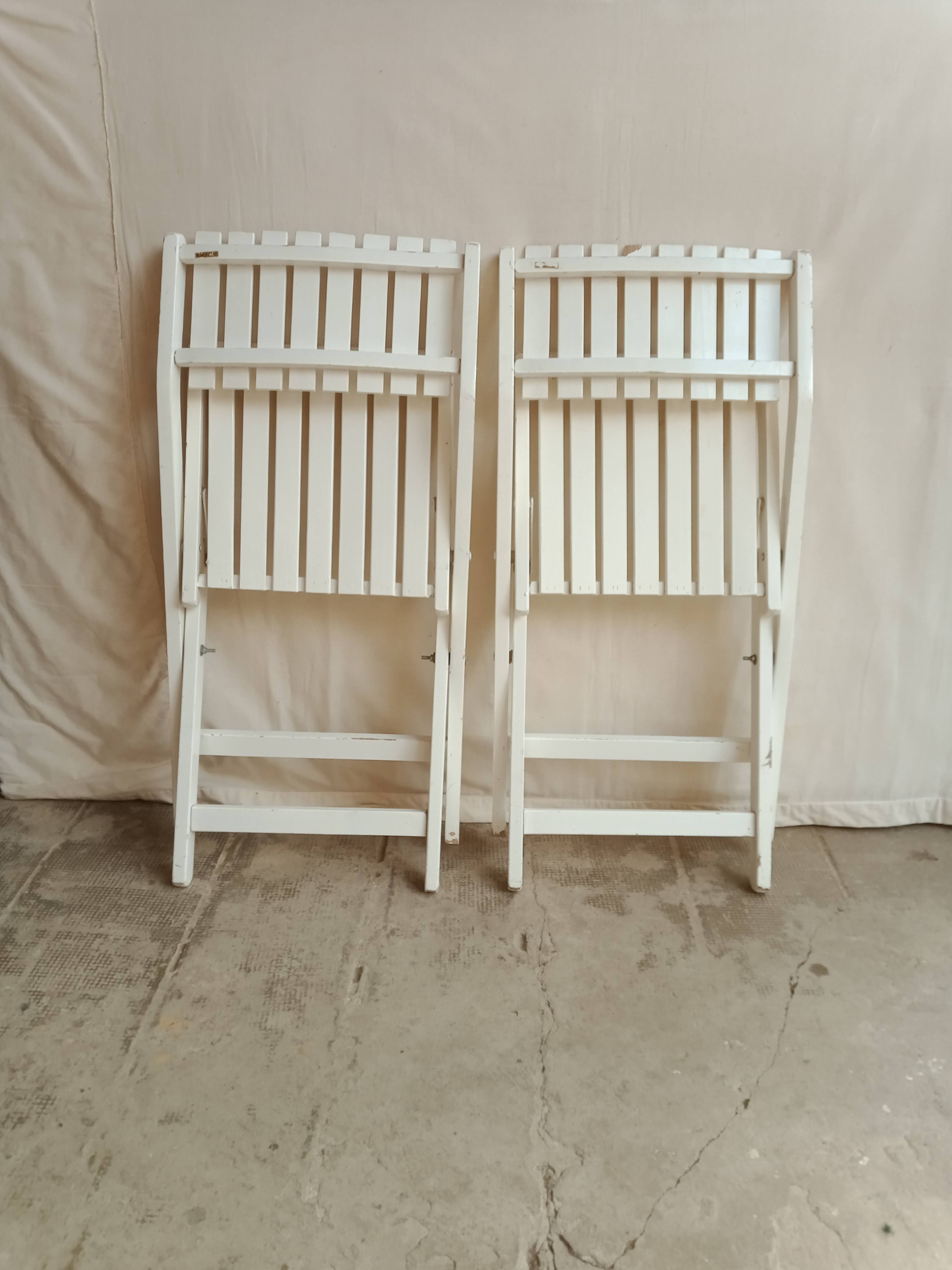 Vintage garden furniture R Gleizes in white painted wood