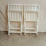 Vintage garden furniture R Gleizes in white painted wood