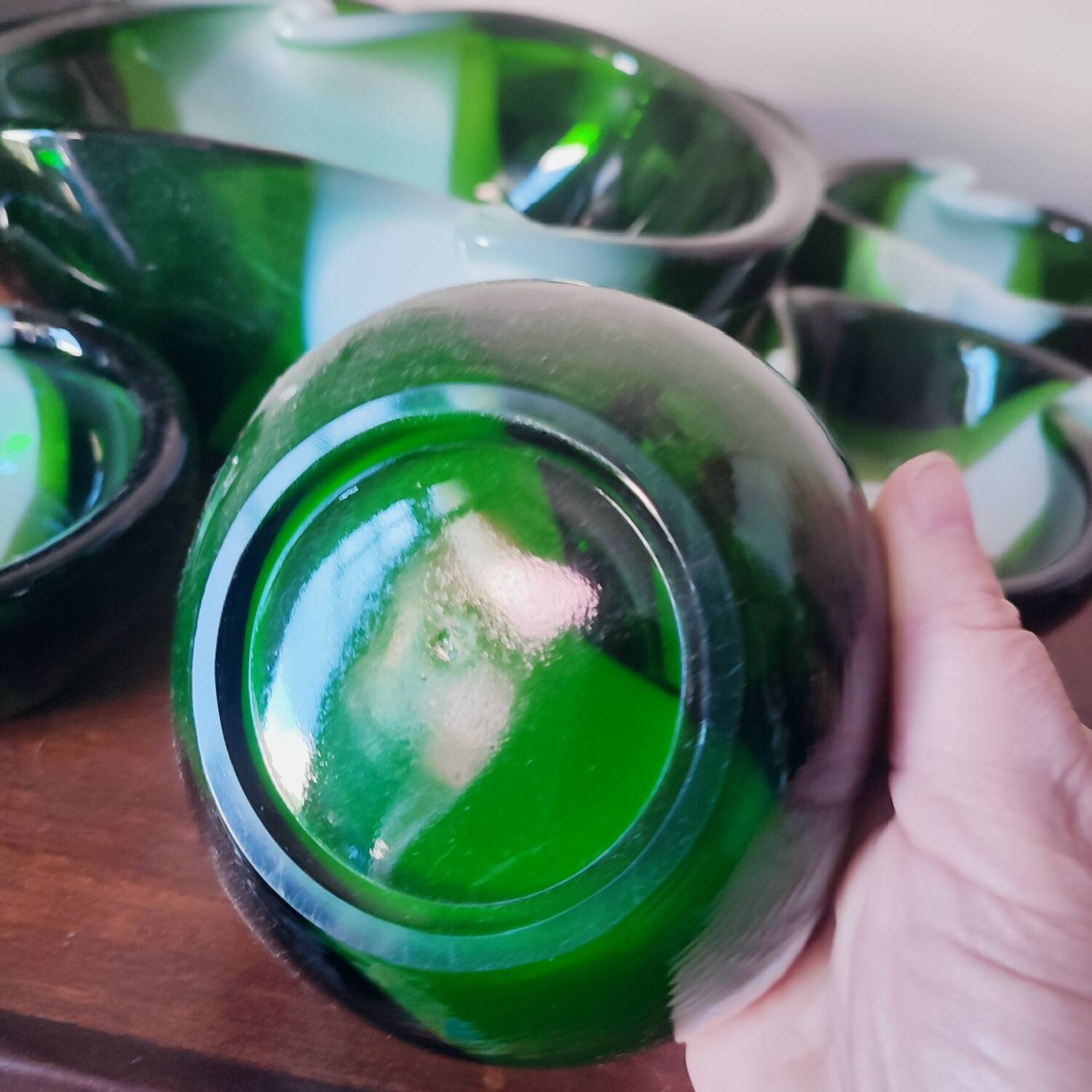 Murano glass salad bowl and ramekins