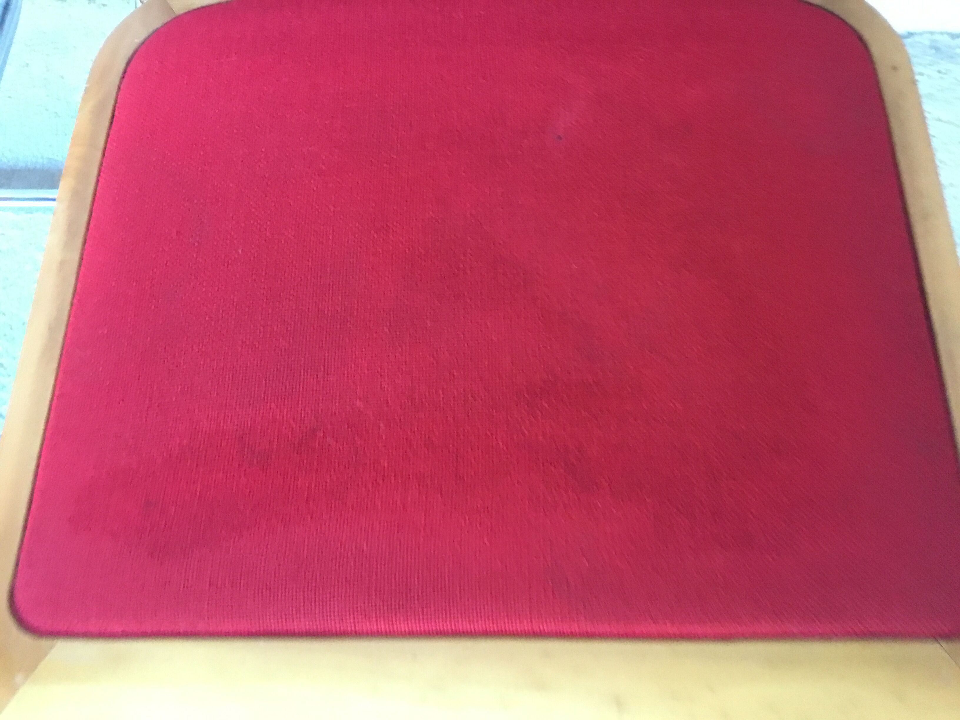 Chaise Cesca modèle B32 par Marcel Breuer, bois et velours rouge - 1970