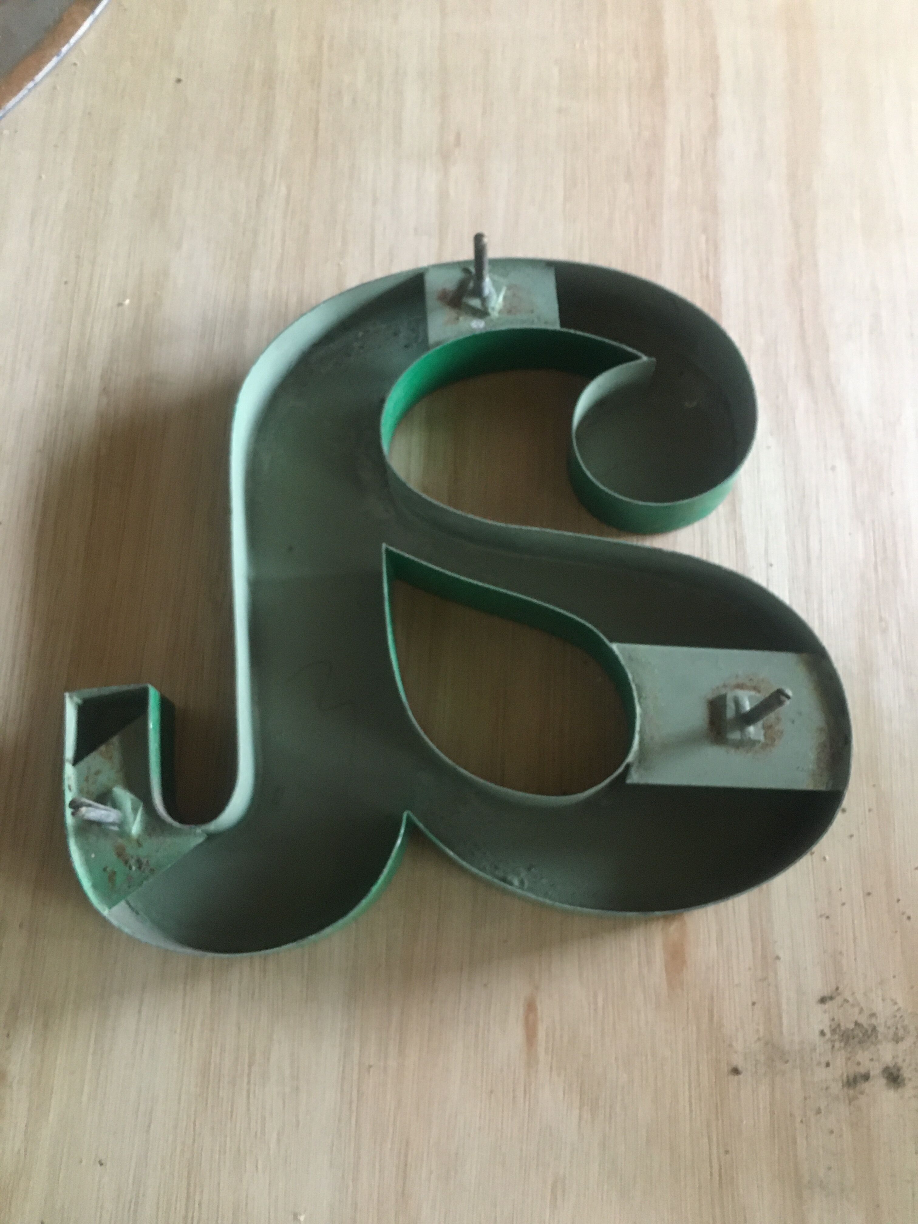Old industrial letter in zinc