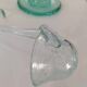 Service en verre soufflé bullé vert d'eau – Coupe sur pied, 5 tasses et louche