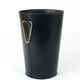 Mid-Century paper bin by Carl Auböck in black leather and brass, Austria, 1950s.
