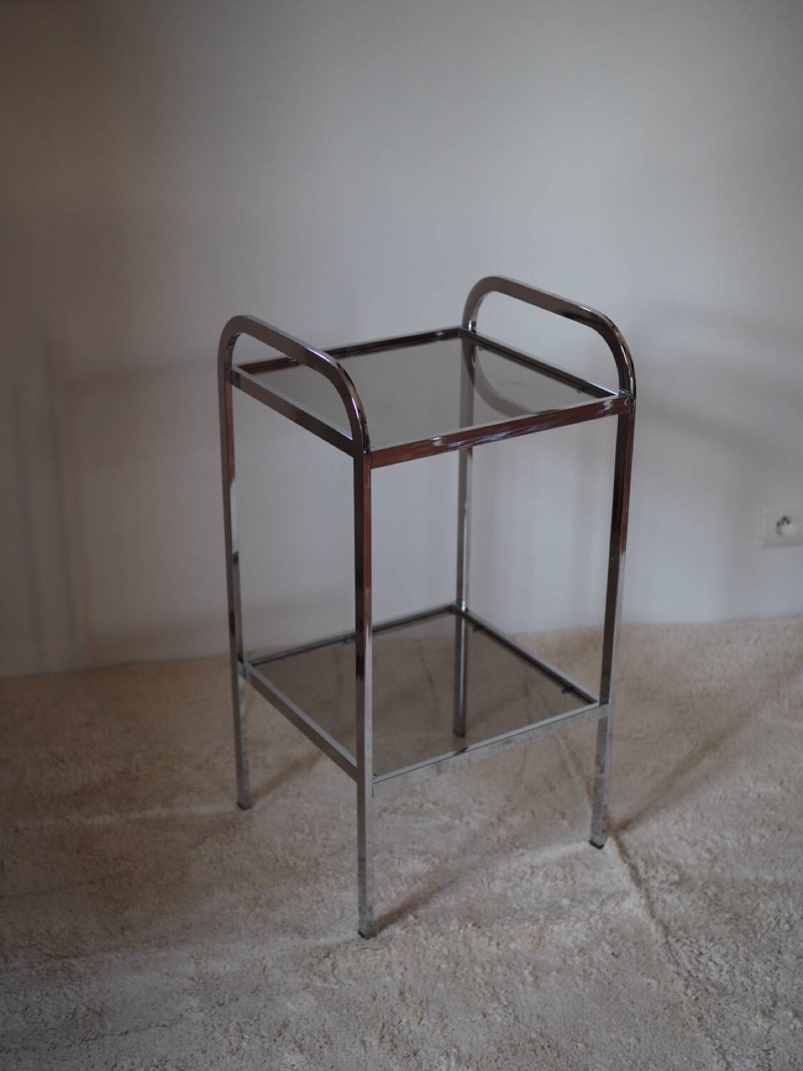 Vintage chrome metal saddle