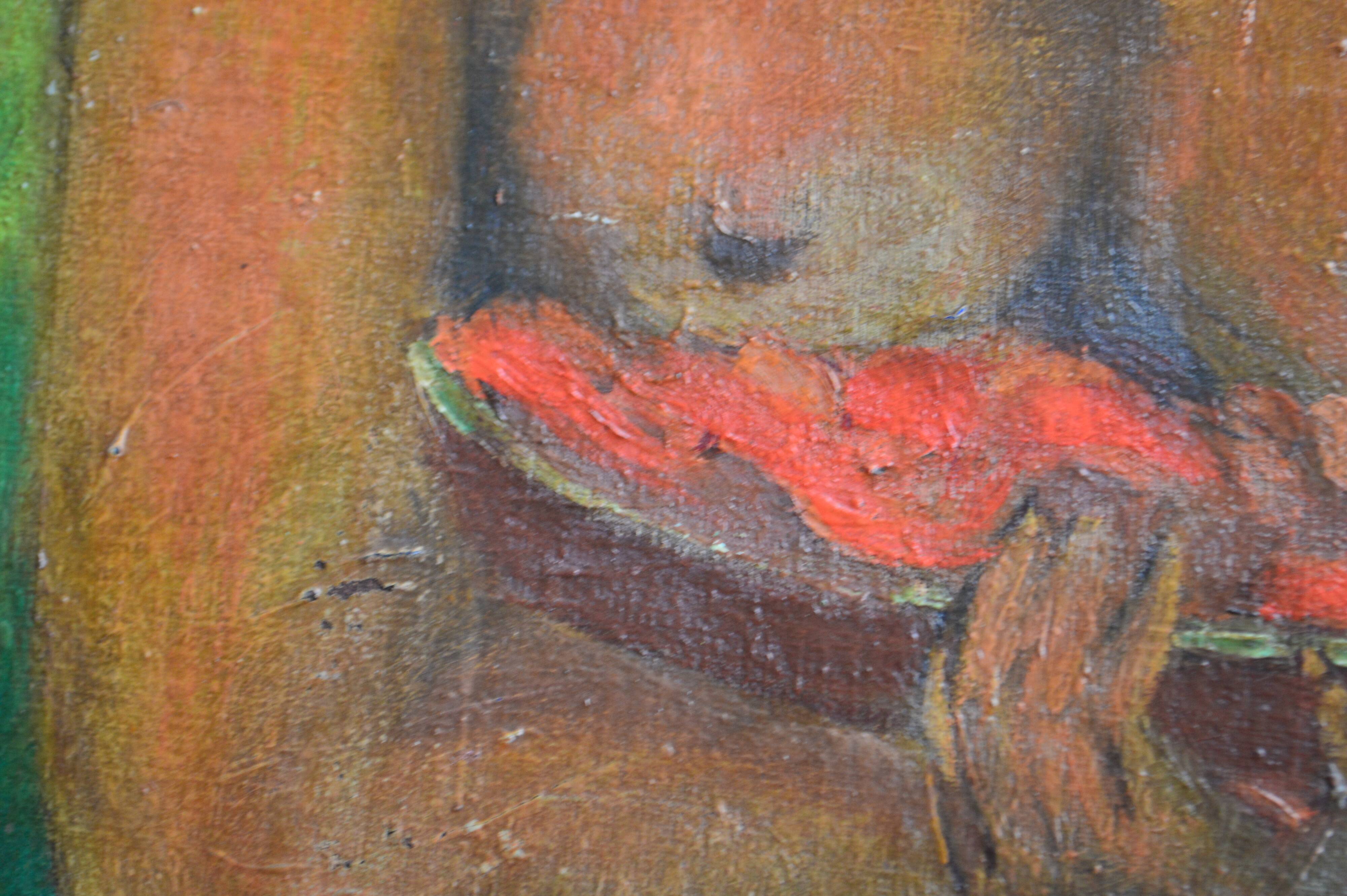 Ancient painting – Two female figures France (attributed), circa 1905–1925