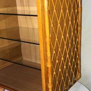 Bibus a 3 étagères en bois et bambou des années 50
