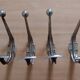 4 metal wall hooks 50s