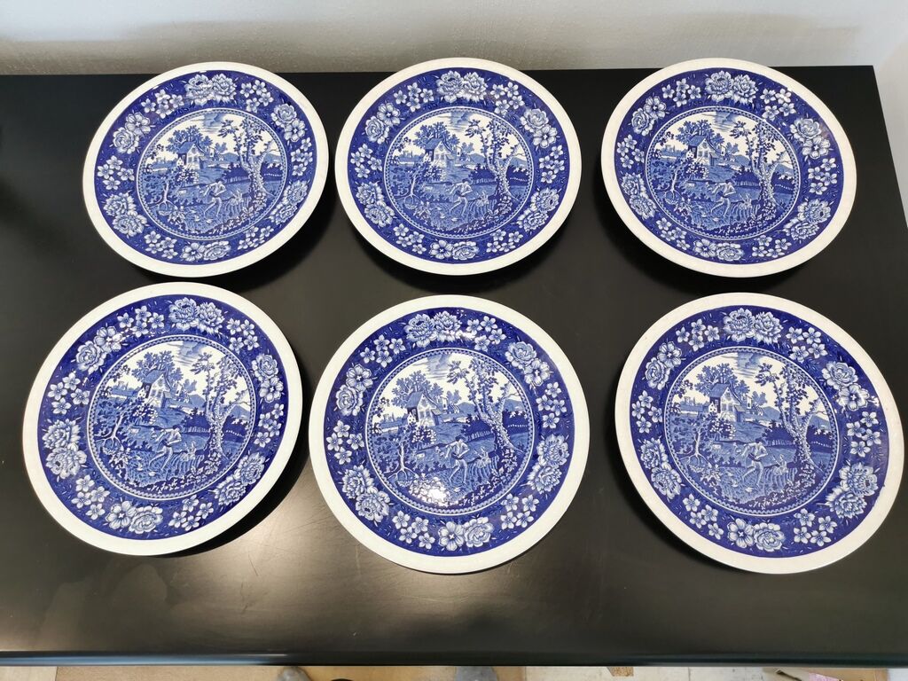 Set of 6 talking plates Villeroy&Boch Rusticana Bleues