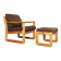 Danish Modern Pine  Armchair & Stool  by C. F. C. Silkeborg