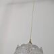 Vintage pendant light in molded glass and brass